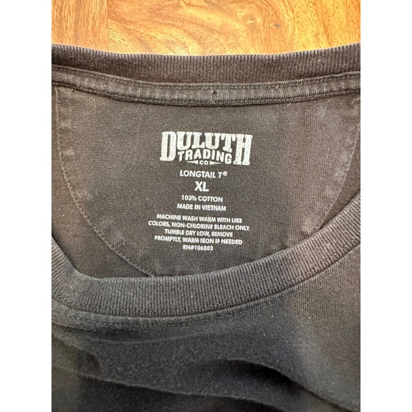 Duluth‎ Trading Co. Longtail T Shirt Mens XL Black Pocket Tee - Picture 3 of 6